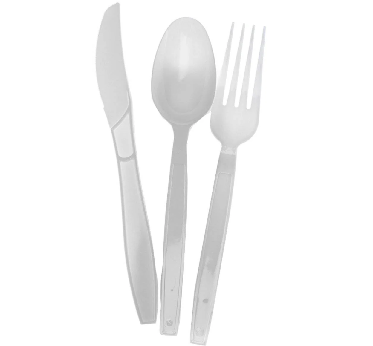 Heavy Duty White Cutlery Set (Spoon/Fork/Knife/Napkin) 250 Pieces