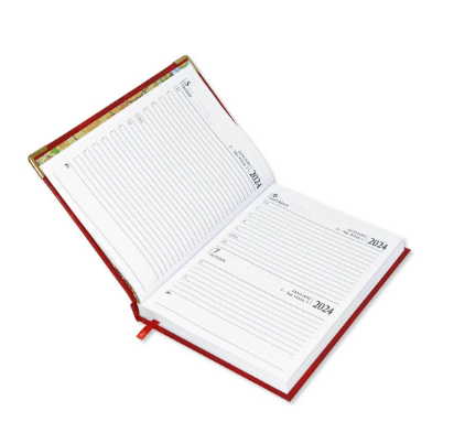 FIS Diary 2024 English (Saturday & Sunday Combined) A5, Red - FSDI92E24RE