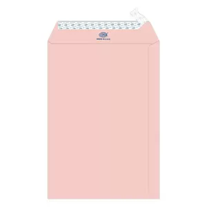 FIS Executive Laid Paper Envelopes Peel & Seal, Pack of 25 Pcs. Pink Color, 10 x 7 inch Size, 100 GSM - FSEE1033PPIB25