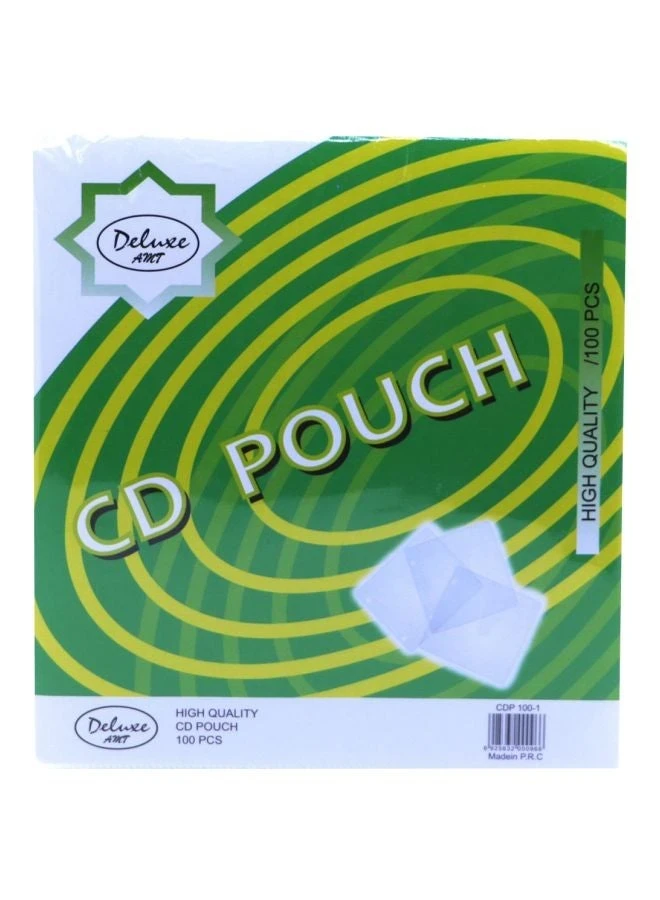 Deluxe 100-Piece Cd/Dvd Pouches White