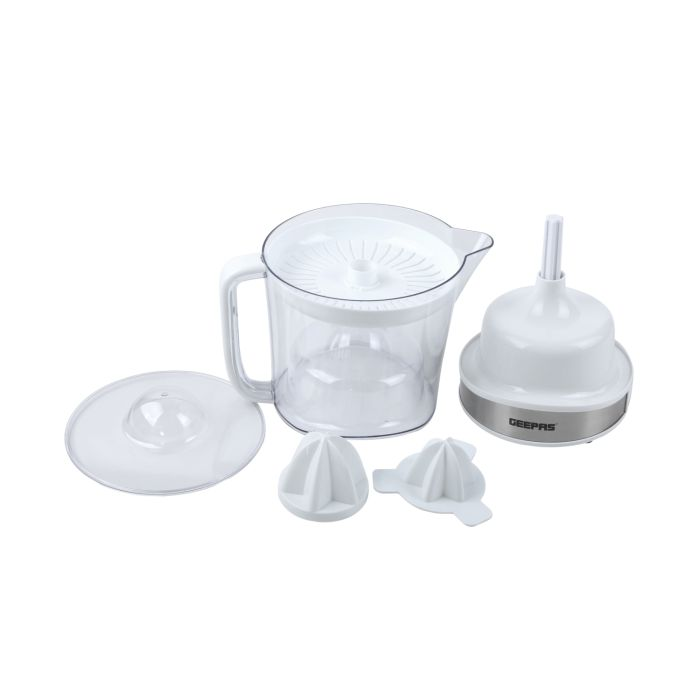 Geepas 100 Watt Citrus Juicer For Quick, Healthy, Nutritious Juices - Effortless Juicer With Cone, Bi-Direction Twist, 1.5L Capacity - 2 Years Warranty