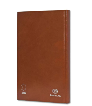 FIS Notebook Bonded Leather, Size A5, Offset White Paper, 70 GSM, 196 Pages, 8 mm Ruled, Hard Cover, Silver Gilded Edges, Colour Brown - FSNBHCA5GWHBLBR