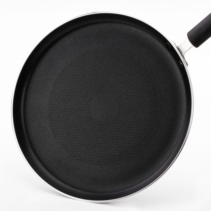 Royalford 28cm Non-Stick Pancake Maker | Aluminium Crpe Pan, Induction Base With Super Heat Distribution & Retention | Durable Design, Strong Handle, 3MM Thickness & Dishwasher Safe