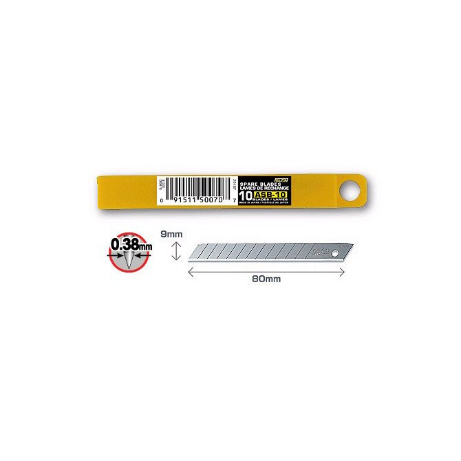 Olfa ASB-10 Standard Duty Spare Blades (Box/12x10pc)