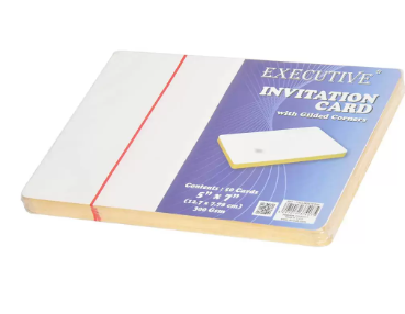 50-Piece FIS Invitation Card with Gold Gilding, 5x7inch - FSCLIN5X7CG50