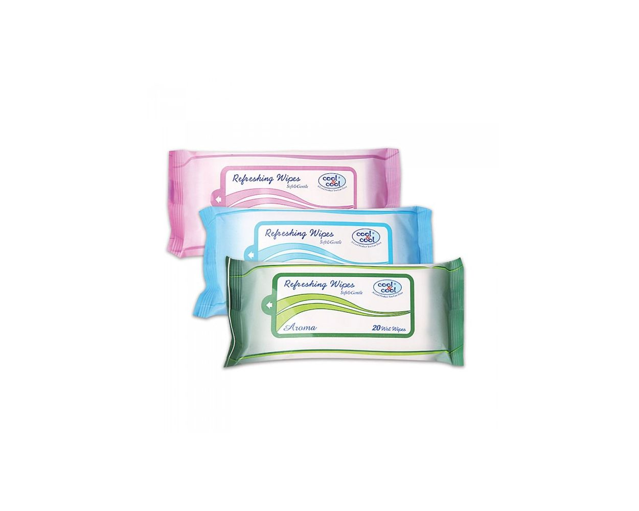 COOL & COOL REFRESHING WIPES SOFT & GENTLE ALOE 20'S
