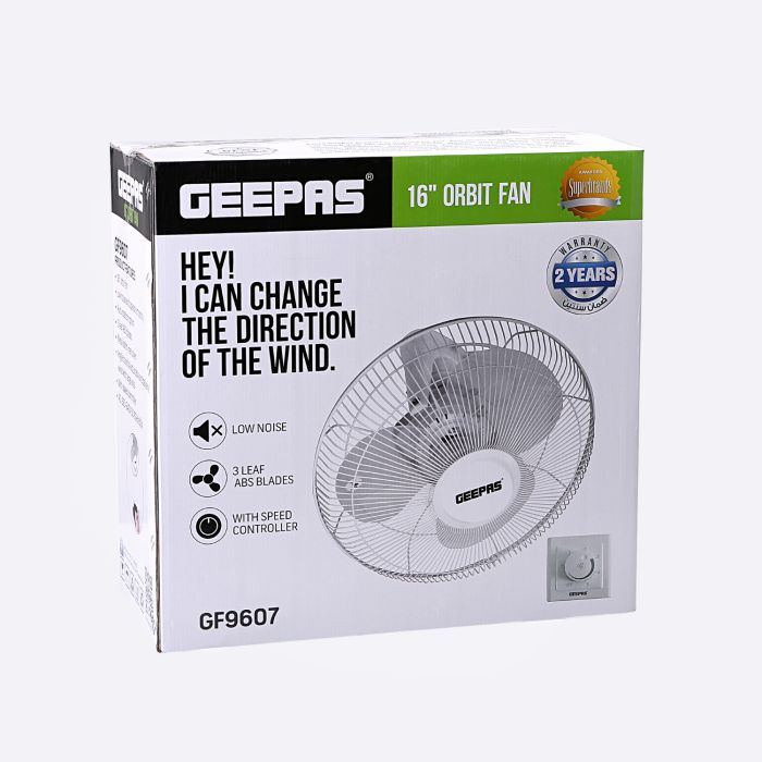 Geepas 16” Orbit Ceiling Fan 60W - Quiet Operation, Speed Controller With 3 Metal Blades | Ideal For Office, Bedroom, Study Room, Living Room And More | 2 Year Warranty