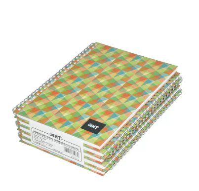 5-Piece Light Spiral Hard Cover Notebook, Single Ruled, (100 Sheets), A5 Size - LINBSA51605
