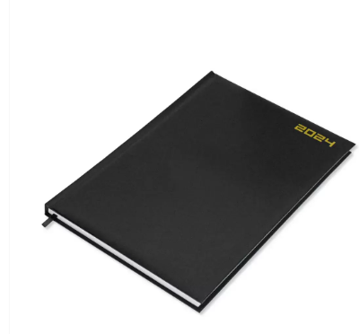 FIS A4 Diary 2024 English (Saturday & Sunday Combined) Black - FSDI48E24BK