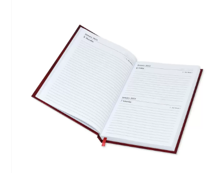 FIS Diary 2023 English (Friday & Saturday Combined) A5, Red - FSDI91E23RE