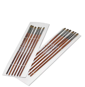 12-Piece Artmate Filbert Shape Brush Long Wooden Handle - JIABSX101FR-10