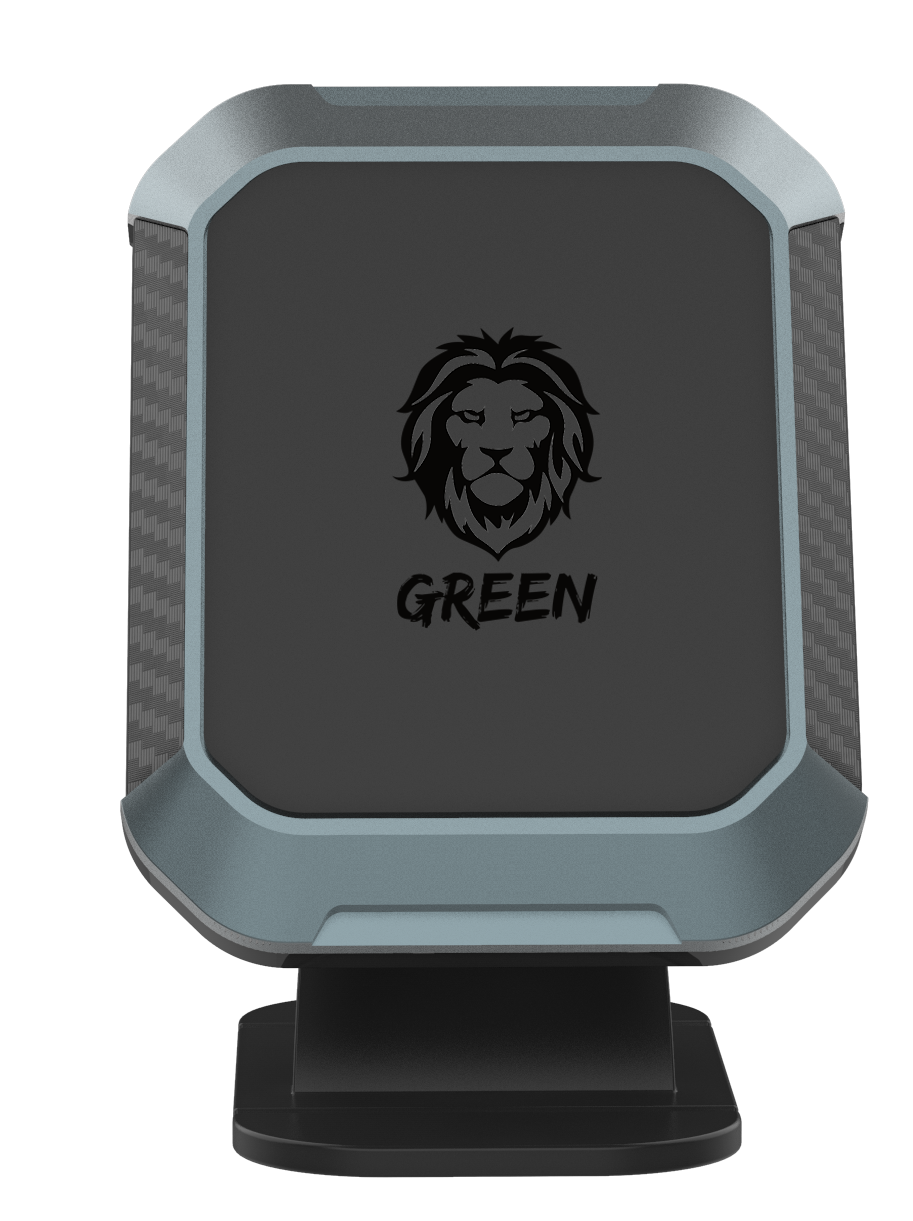 Green Magnetic Car Phone Holder - Black