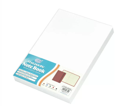 FIS Notebook With Elastic Band Italian PU Cover, Ivory Paper, 5 mm Square, Maroon Color, 96 Sheets With Gift Box, A6 Size
