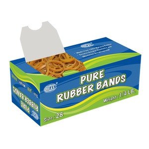 10 Boxes FIS Pure Rubber Bands, Size 28 Yellow - FSRB28