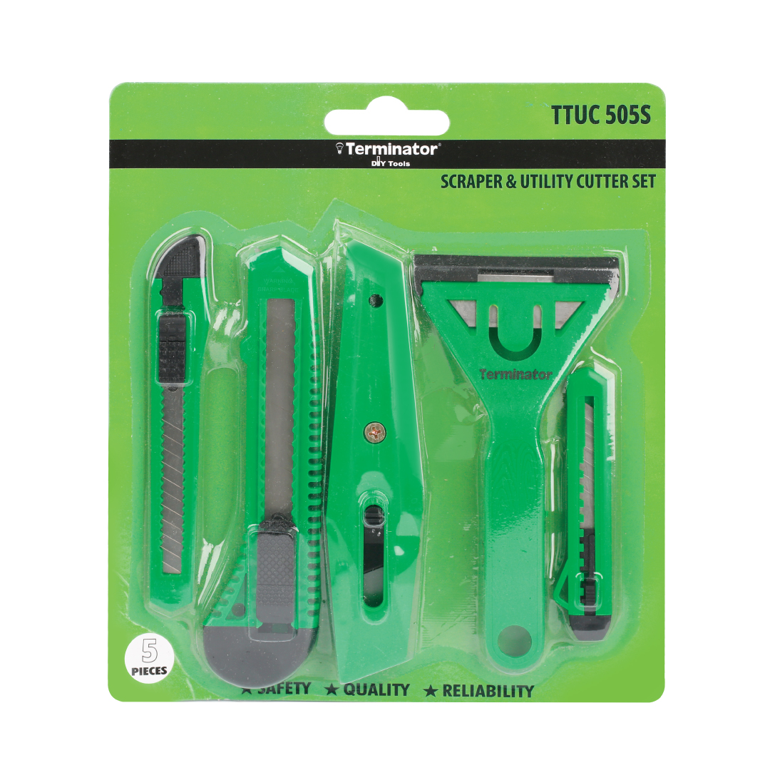 Utility Cutter 5 Pcs Set With Scraper