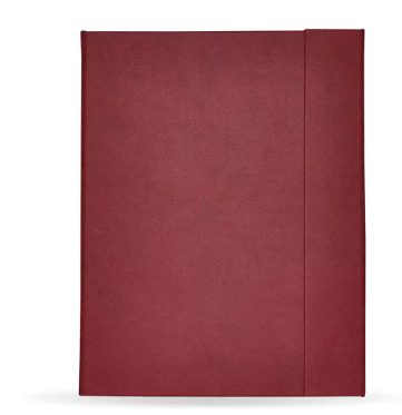 FIS Magnetic Folder Italian PU Cover with Writing Pad, Ivory Paper, A4 Size, Single Ruled 96 Sheets with Gift Box, Maroon Color - FSMFEXNBA4MR