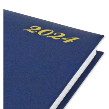 Fis 2024 A5 Diary,Vinyl, English 1 Side Padded Blue -FSDI18E24BL