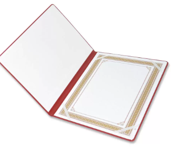FIS Italian Pu Certificate Folder, Hard Cover with Round Corner, Maroon Colour, A4 Size - FSCLCHPUHRMR