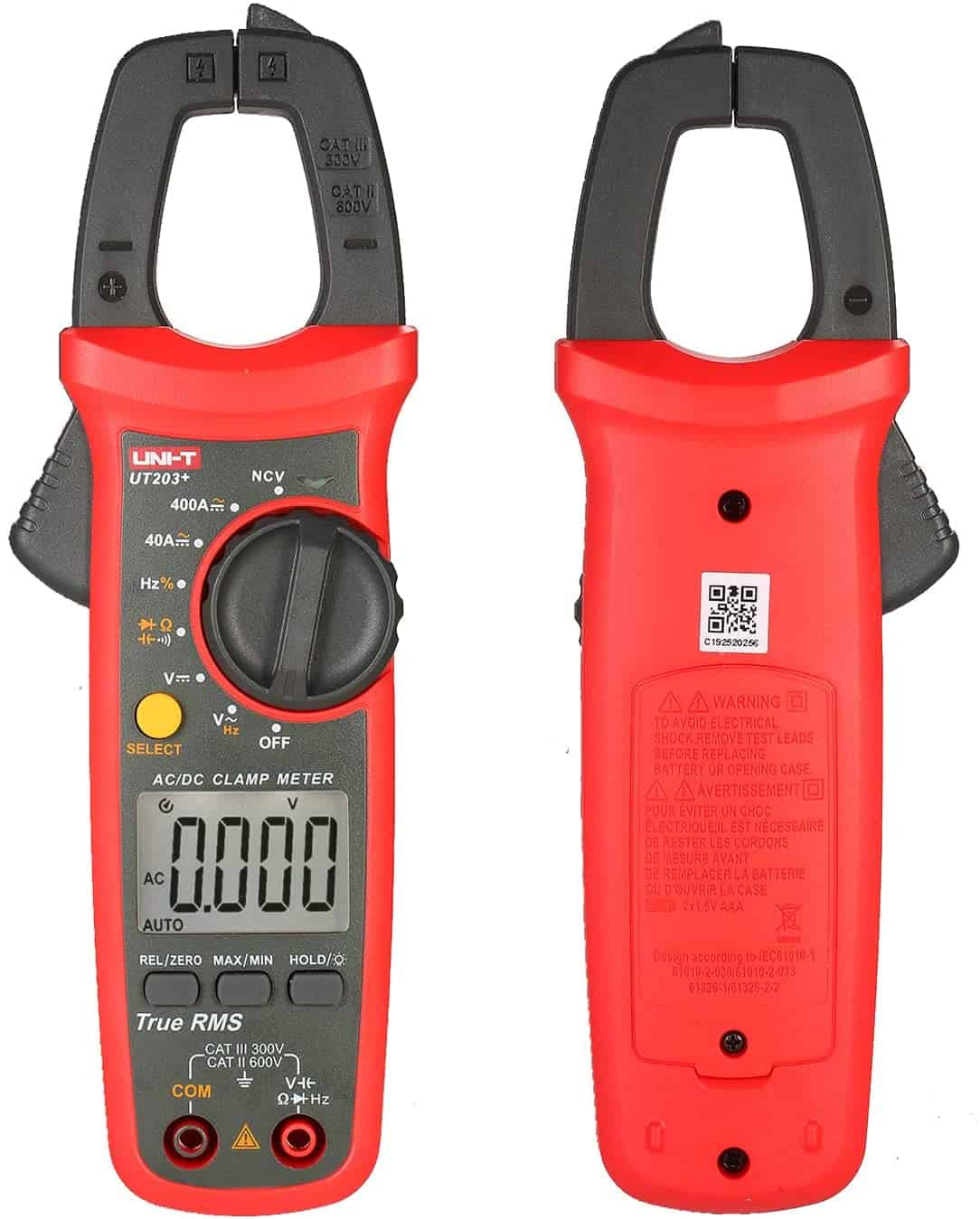 UNI-T UT203+ DIGITAL CLAMP MULTIMETER DC AC CURRENT VOLTMETER 400-600A