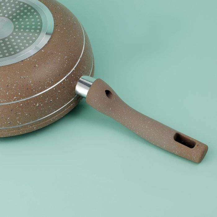 Royalford Smart Wok Pan With Durable Marble Coating - High-Quality Forged Aluminium Construction, Non-Stick Pan For Gas, Induction & Ceramic Hobs - 3.8MM Induction Bottom - (26cm)