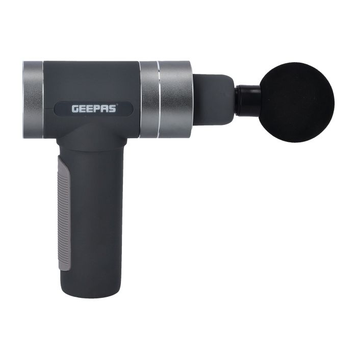 Geepas Rechargeable 6 In 1 Digital Massager - Ergonomic Design 5 Speed With 6 Heads | 4 Hours Continuous Working With 3 Pcs 2000Mah Battery | Deep Tissue Massager For Sore Muscle & Stiffness