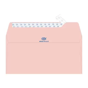 FIS Laid Paper Envelopes Peel & Seal, Pack of 25 Pcs. Pink Color, DL (110 x 220 mm) Size, 100 GSM - FSEE1043PPIB25