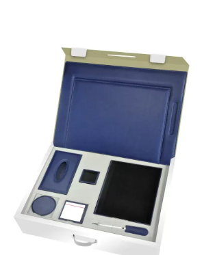 Executive Desk Set Italian PU Blue Color - Set of 7 Pieces