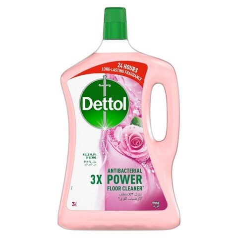 Dettol 3x Power Antibacterial Floor Cleaner Rose 3L