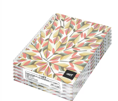 Light Spiral Hard Cover Notebook Single Line (Pack of 5 Pcs X 100 Sheets) 9X7 Inch Size - LINBS971807