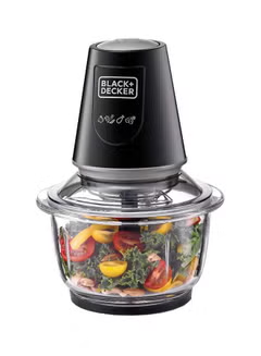 Food Chopper With Mincer Grinder Function, Glass Bowl And Quad Blade 1.2 L 400.0 W IN400-B5 Clear/Black