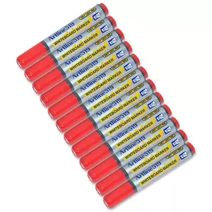 Artline White Board Marker Broad Pack of 12, Dry Safe, Red, 519 - ARMK519RE