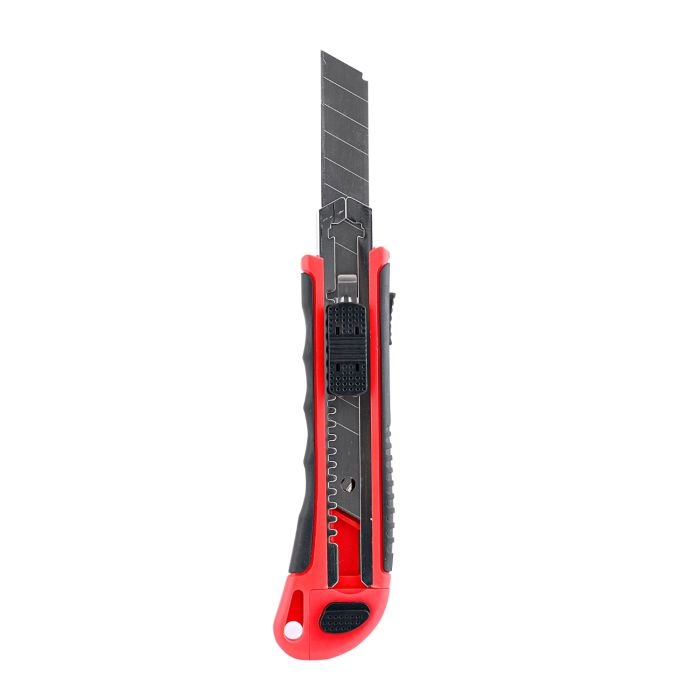 Utility Knife - 3Psc In-Built Cutter Blade, Rubberized Handle With Stainless Steel Blades | Ideal For Cutting Paper, Tape, Plastic, Cardboard, Card-Stock, Fabrics Or Post Office Packages