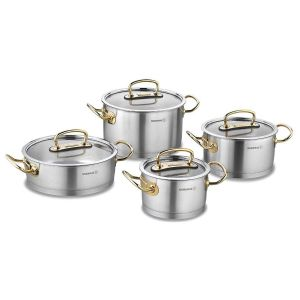 Korkmaz Proline 8Pc Cookware Set - Stainless Steel - Multicolour