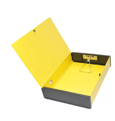 FIS FSBFRIGIDPPYL PP Rigid Box File with Black Plastic Sides (210 x 330mm, Yellow)