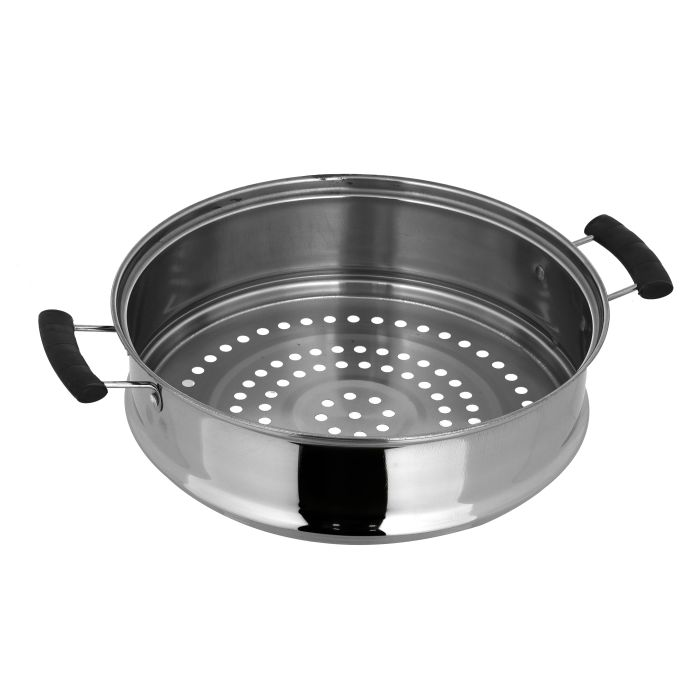 Royalford 3 Layer Stainless Steel Steamer 9L - Steamer Pot, Heat Resistant With Durable & Comfortable Handles | Dishwasher Safe | Compatible On Induction, Gas, Hot Plate, Ceramic Plate & More
