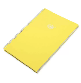 FIS Pack of 5 PP Spiral Hard Cover Note Book A4, Single Line, 100 Sheets, Yellow -FSNBSA4SLIPPYL