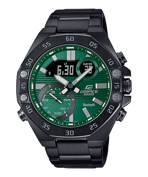 Casio Edifice ECB-10DC-3ADF Analog-Digital Watch for Men Stainless steel Band,ECB-10DC-3ADF,Green
