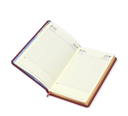 FIS Golden A5 Diary 2024 (Arabic/English) Maroon - FSDI19AEG24MR
