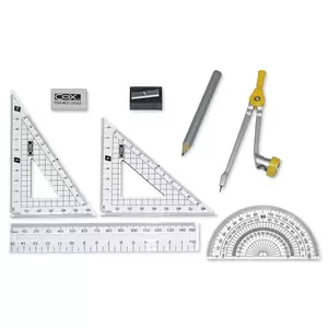 COX Mathematical Sets, 8 Pieces, Made In Taiwan.