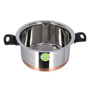 Royalford With Durable Lid 23Cm Casserole - Stainless Steel - Silver