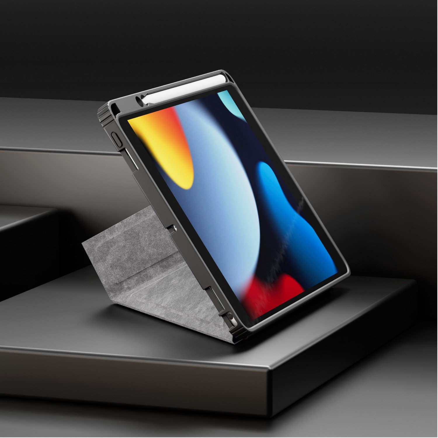 Levelo Conver Clear Back Hybrid Case for iPAD 10.2 (2021) - Black