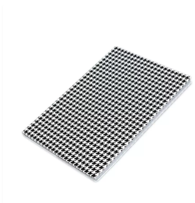 Pack of 5 Pieces PVC Soft Cover Square Lines Notebook, Size A5 White/Black