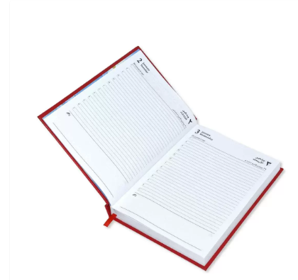 FIS A5 Diary 2024 (Arabic/English) 1 Side Padded Cover, Red - FSDI18AE24RE