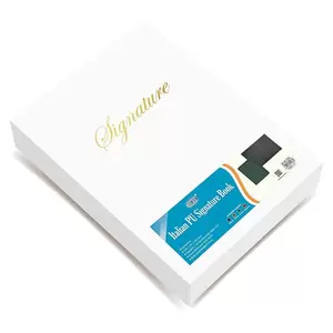 FIS Signature Book, Italian PU Material Cover, 18 Sheets with Gift Box, Green Color, 240 x 340 mm - FSCL18GRD1