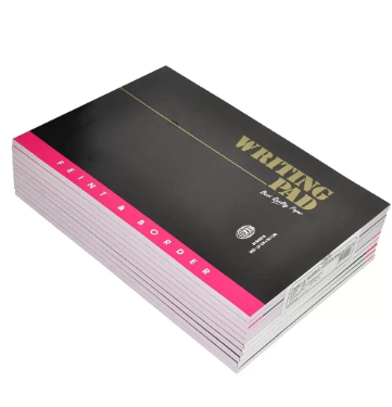FIS Feint & Color Border A4 Single Ruled Writing Pads, 60 Gsm (80 Sheets x 10-Piece) Pink - FSPDFB80A4PI