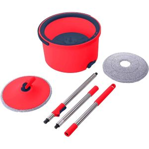 Royalford Spin Mop Bucket 25Ltr - Polypropylene - Red - 25 LITER