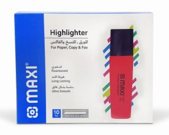 Maxi Fluorescent Premium Highlighter - Red