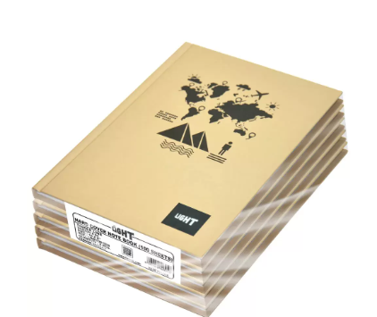Light Hard Cover Notebook, Pack of 5 Pieces, Single Line, 10x8 Inch,100 Sheets - LINB1081805