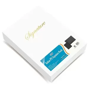FIS Signature Book, Italian PU Material Cover, 18 Sheets with Gift Box, Black Color, 240 x 340 mm - FSCL18BKD1