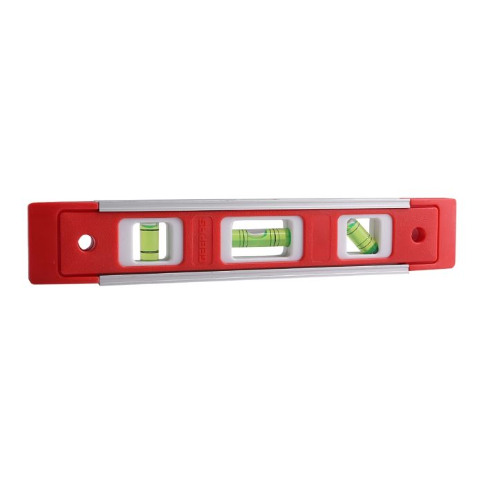 Geepas 9’’ Spirit Level - Small, Plastic Heavy-Duty Magnetic Torpedo Level With 3 Level Bubbles - Shock Resistant - Pocket Size, Hanging Hole - Scaffold Level For Builders & Construction Site